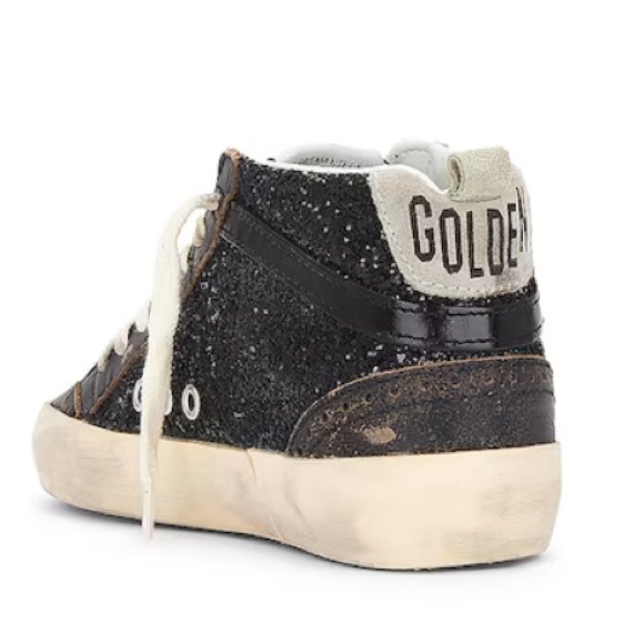 Golden Goose Mid Star Sneaker Black Glitter beige Taupe NIB - Picture 8 of 16